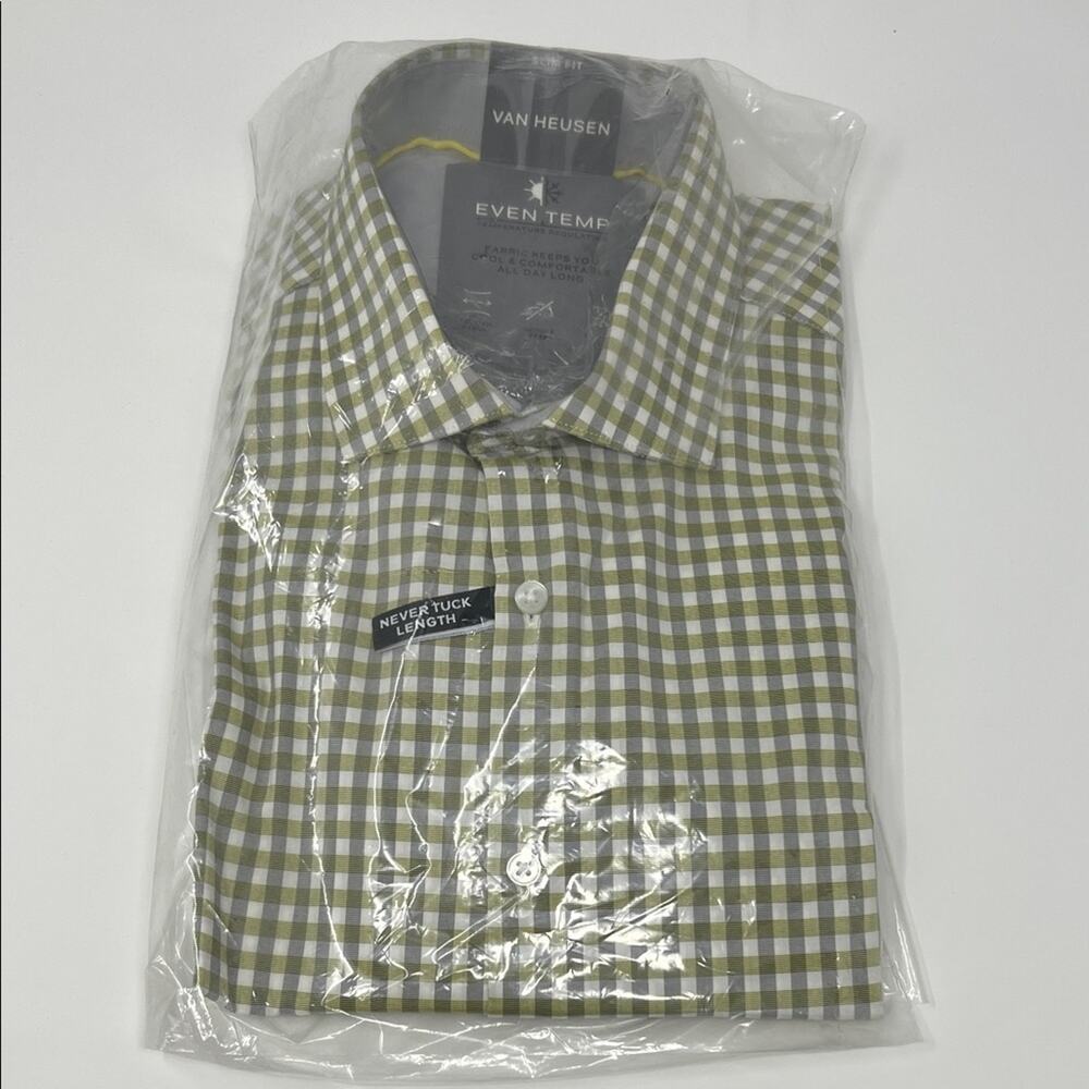 Van Heusen Even Temp Untuck Length - Canary - 17-17.5 - New with tags